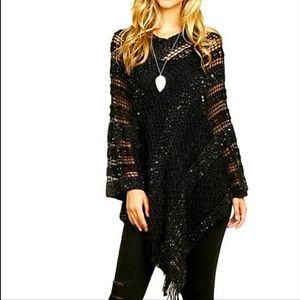 Beautiful Black Crochet Poncho
